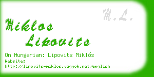 miklos lipovits business card